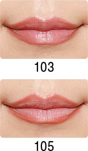 イヴ・サンローラン　YSL ラブヌード リップ シェイパー（上から）#103、#105